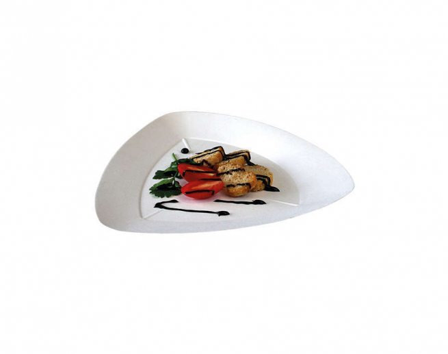 Piatti design "Trygon" in polpa di cellulosa biodegradabile, confezione da 25 pezzi