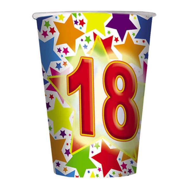 Bicchiere in cartoncino fantasia "Polvere di stelle 18", confezione da 10 pezzi
