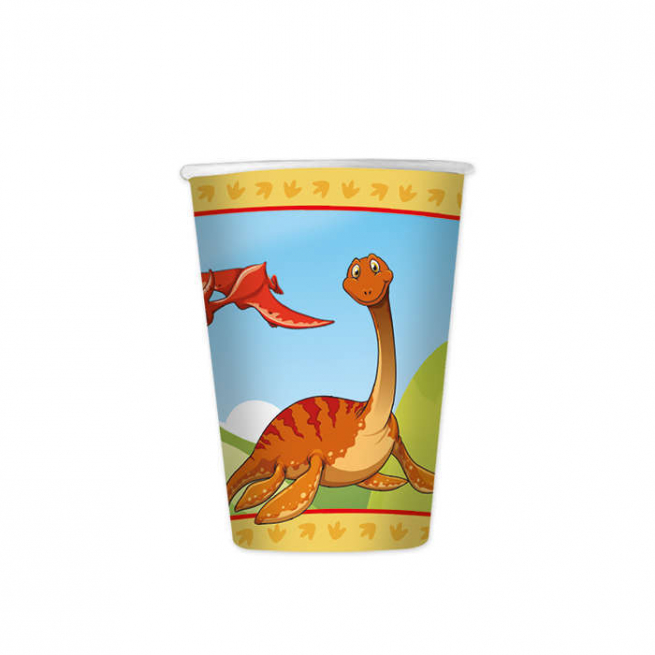 Bicchiere in cartoncino fantasia "Jurassic" confezione da 8 pezzi