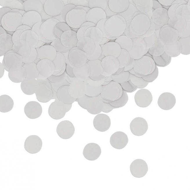 Coriandolo in carta bianco diametro 4 cm, busta da 50 grammi