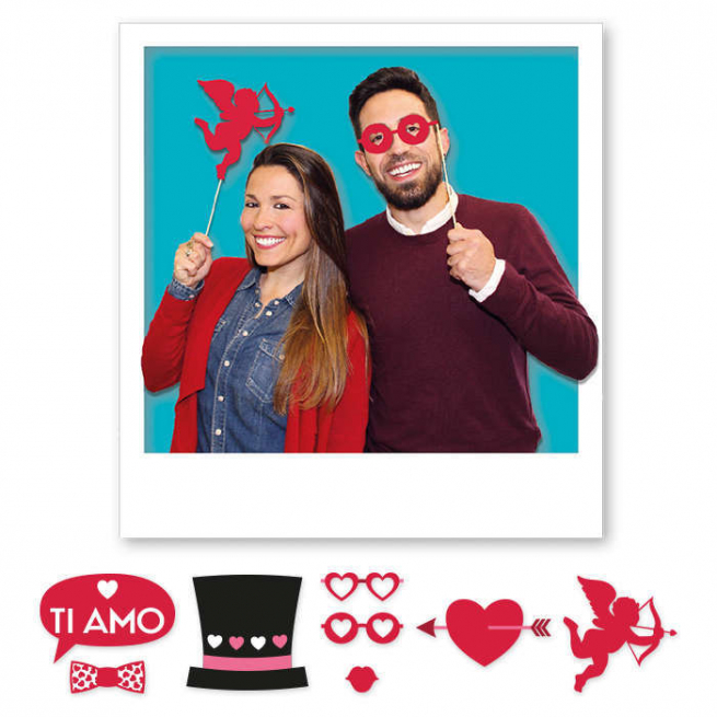 Photo booth "Amore", confezione da 8 pezzi assortiti