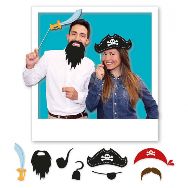 Photo booth "Pirati", confezione da 8 pezzi assortiti