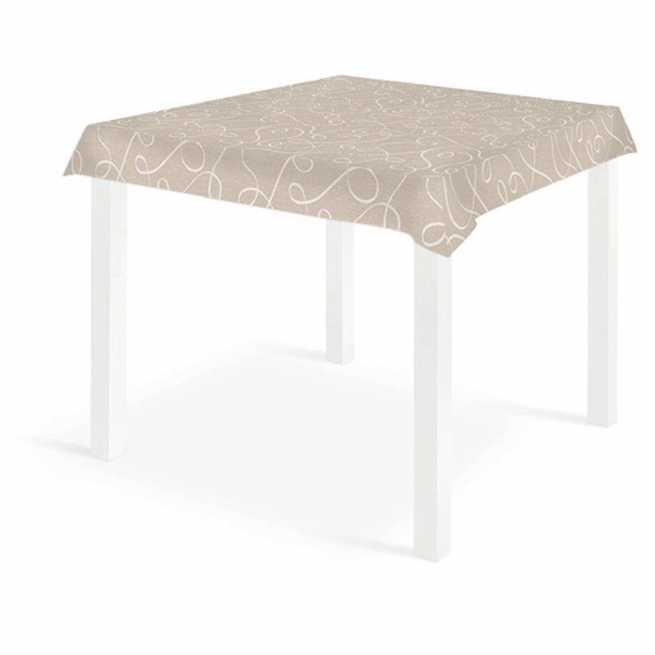 Tovaglia quadrata fantasia "Grace" creta in tessuto non tessuto airlaid 100x100cm, confezione da 25 pezzi