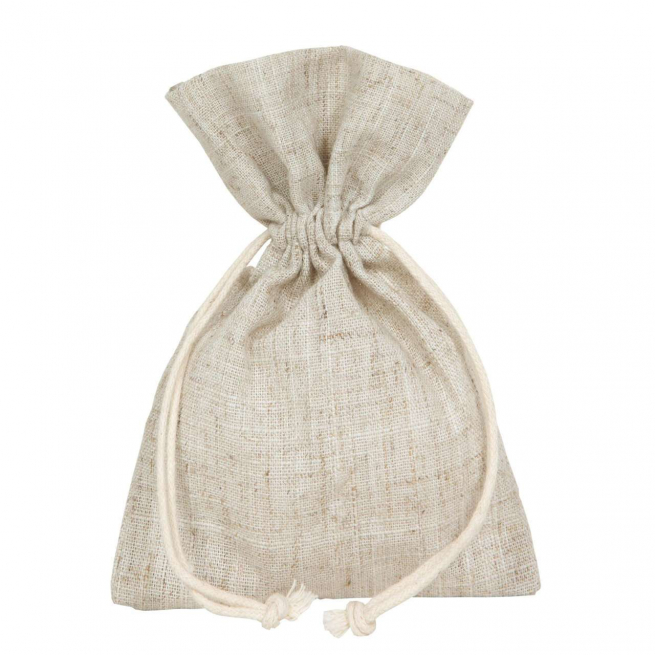 Sacchetto in cotone naturale con tirante, 10x14cm, confezione da 10 pezzi
