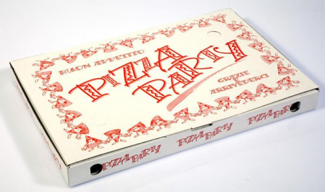 Scatola pizza fantasia generica formato 30x40, altezza 5cm, cartone da 100 pezzi