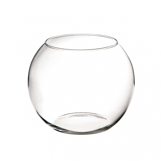 Vaso a sfera in vetro, diametro 25 cm altezza 20 cm