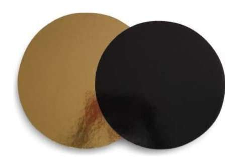 Disco cartone oro-nero bordo liscio, 2400 grammi, cartone da 10 kg