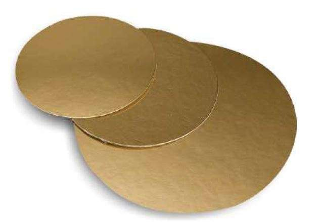 Disco cartone oro bordo liscio, 1050 grammi, confezione da 100 pezzi