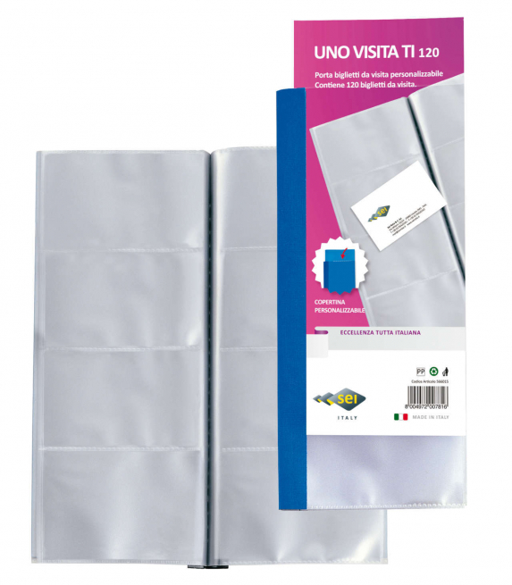 Porta biglietti da visita personalizzabile con 120 spazi