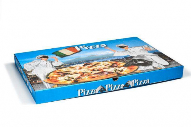 Scatola pizza fantasia generica formato 40x60, altezza 5cm, cartone da 50 pezzi
