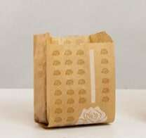 Sacchetto antiunto avana "Street food" per fritture, formato 10+7.5x14cm, cartone da 1000 pezzi