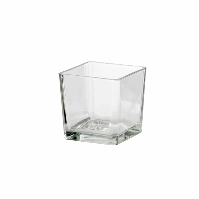 Vaso cubo in vetro, 10x10 cm, altezza 10 cm