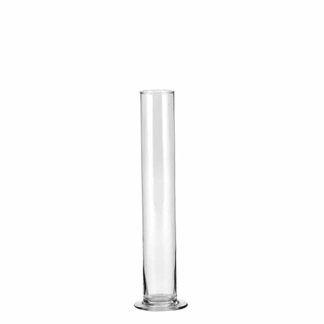 Vaso monofiore con base in vetro, diametro 5 cm, altezza 25 cm