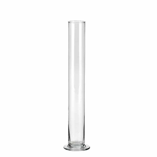 Vaso monofiore con base in vetro, diametro 5 cm, altezza 35 cm