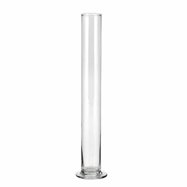 Vaso monofiore con base in vetro, diametro 5 cm, altezza 40 cm