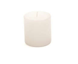 Candela moccolo "Rustico" in cera bianca, diametro 8 cm, altezza 10 cm