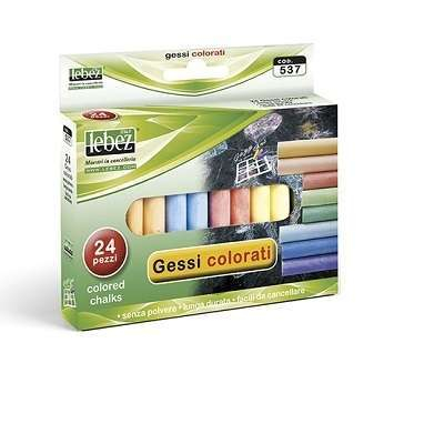 Gessi colorati in scatola colori assortiti, confezione da 24 pezzi