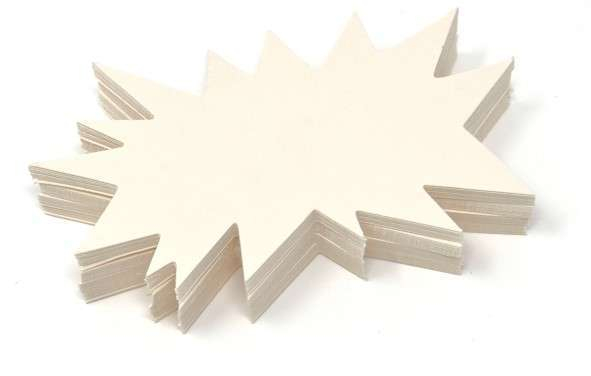 Segnaprezzo in cartoncino, forma sagomata "Flash" 100x55 mm, colori assortiti fluo, confezione da 50 pezzi