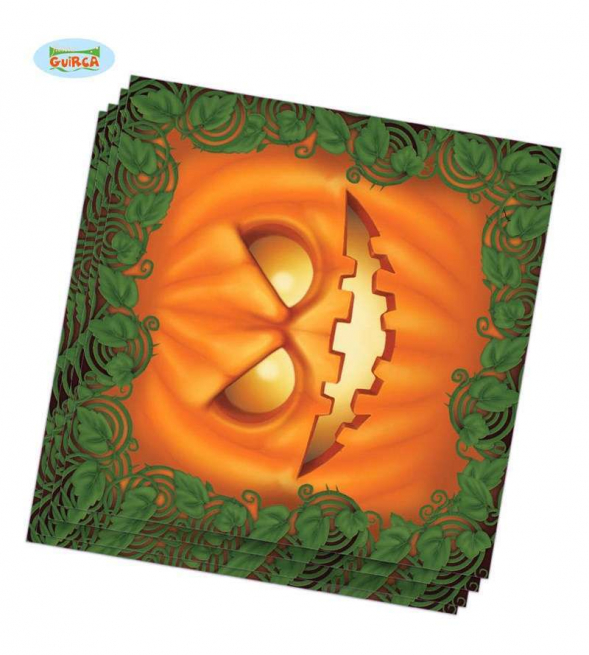 Tovagliolo stampa "Zucca" 33x33 cm, confezione da 20 pezzi