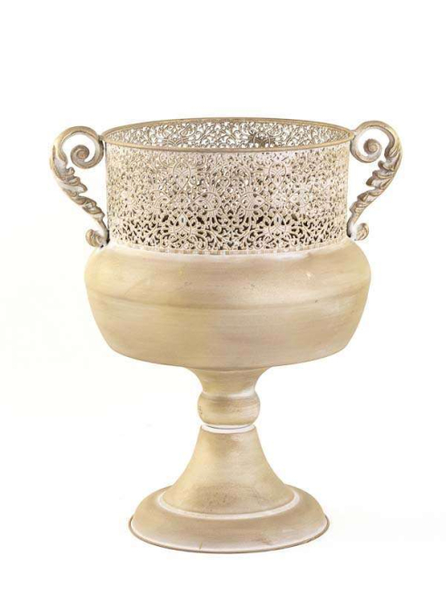 Portavaso in metallo oro, altezza 49 cm