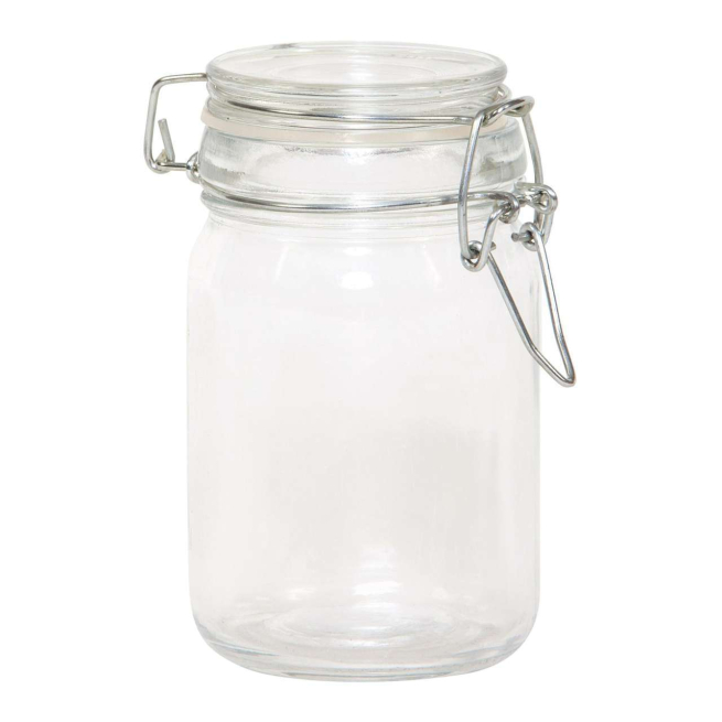Vasetto in vetro da 230 ml, con base tonda e chiusura ermetica
