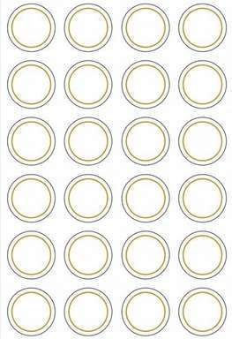 Etichetta adesiva tonda trasparente con bordo oro, diametro 3 cm, confezione da 240 pezzi