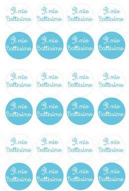 Etichetta adesiva grafica "il mio battesimo" azzurra, confezione da 240 pezzi