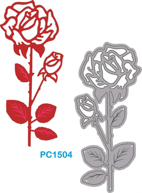 Fustella sottile, figura rosa con gambo