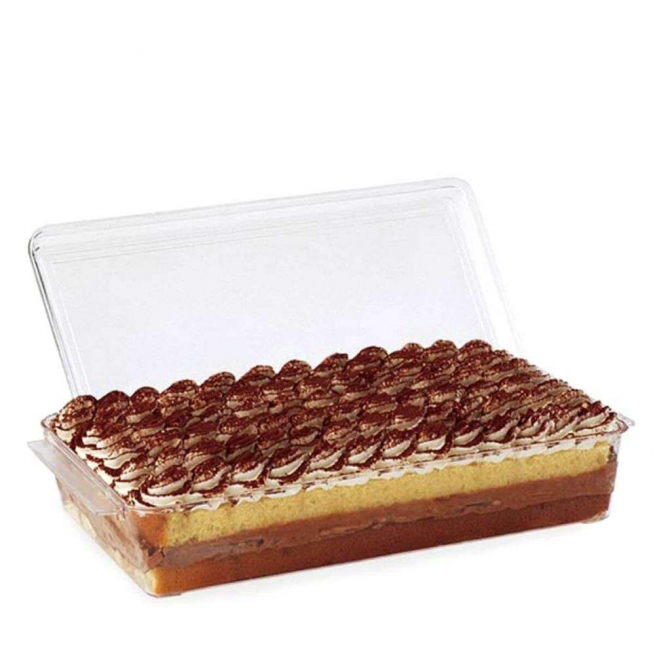 Contenitore per tiramisù, dolci e semifreddi in plastica trasparente, confezione da 25 pezzi