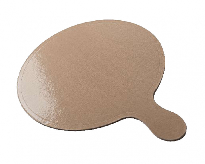 Tagliere rotondo in cartone avana con manico, diametro 30cm, confezione da 50 pezzi