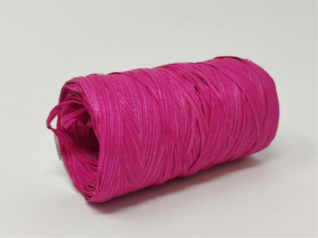 Rotolo nastro rafia sintetica magenta, in bobina da 200 metri