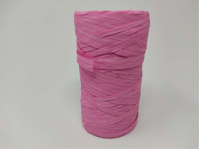 Rotolo nastro rafia sintetica rosa fluo, in bobina da 200 metri