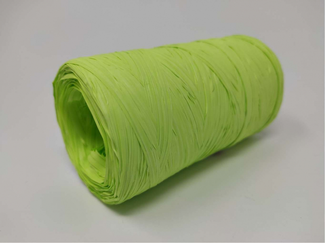 Rotolo nastro rafia sintetica verde mela, in bobina da 200 metri