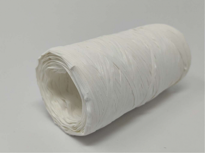 Rotolo nastro rafia sintetica bianco, in bobina da 200 metri