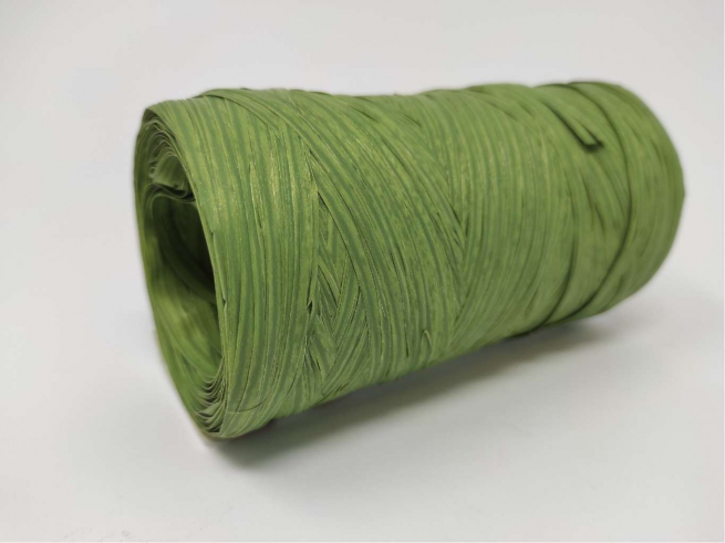 Rotolo nastro rafia sintetica verde oliva, in bobina da 200 metri