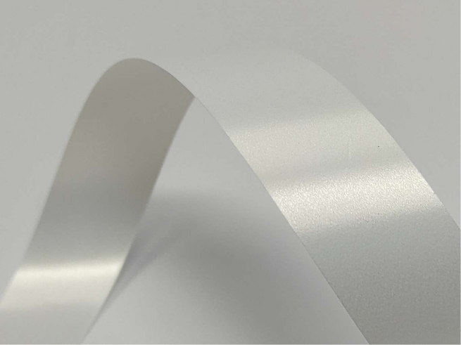 Rotolo nastro "Splendene" diamant bianco latte, altezza 19 mm, bobina da 100 mt