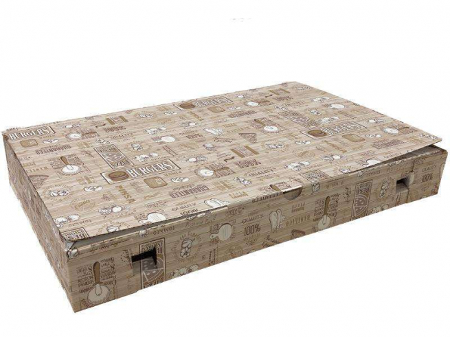 Scatola "Pinsa" fantasia generica formato 23x36, altezza 4cm, cartone da 100 pezzi