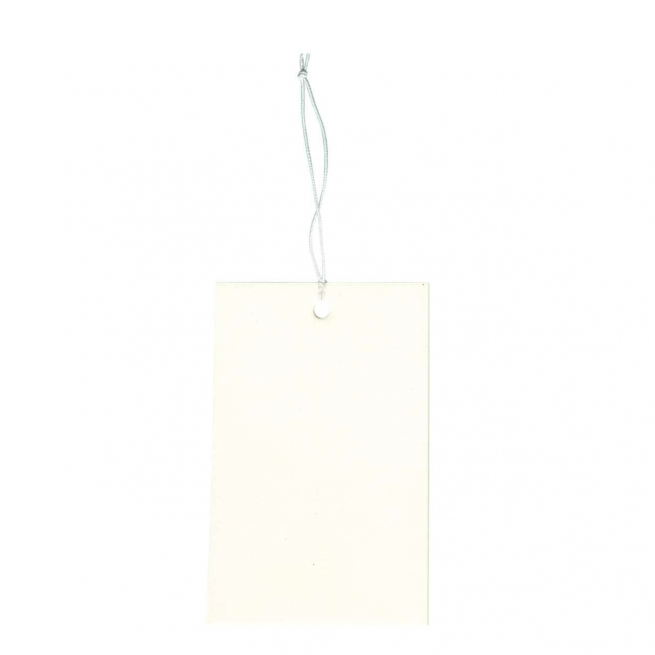 Etichetta tag rettangolare in cartoncino kraft bianco con filo elastico, confezione da 48 pezzi