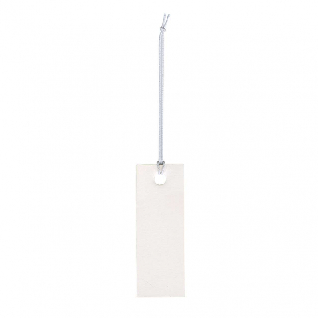 Etichetta tag rettangolare in cartoncino kraft bianco con filo elastico, confezione da 48 pezzi