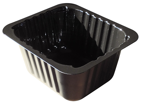 Vaschetta microonde in CPET nero, per utilizzo termosaldabile