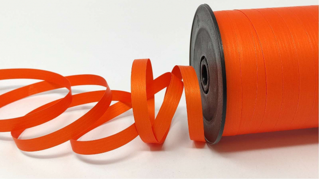 Rotolo nastro carta sintetica arancio altezza 10 mm, in bobina da 250 mt
