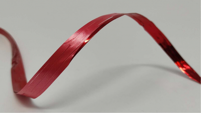 Rotolo nastro rafia basic "Reflex" rosso, in bobina da 200 metri