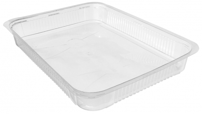 VASCHETTA MICROONDE PP TRASP. AMR35T 1500CC 260X190X38MM 400PZ A CARTONE