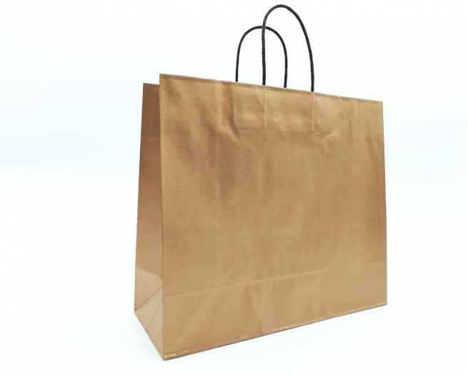 Shopper perlato rame con maniglia ritorta ricoperta in cotone