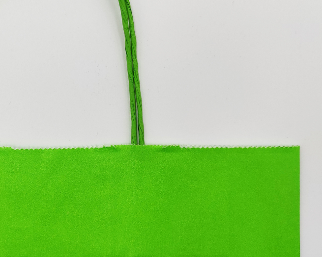 Shopper verde mela in carta kraft con maniglia ritorta