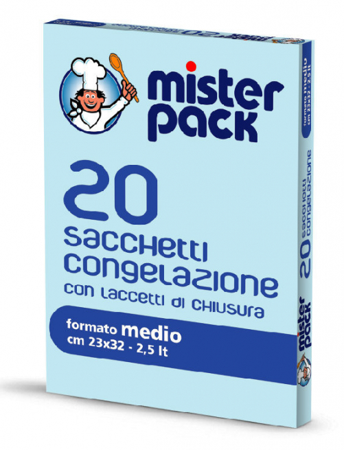 Sacchetto per congelatore con laccetti di chiusura