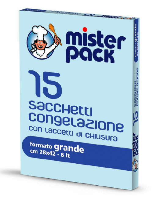 Sacchetto per congelatore con laccetti di chiusura