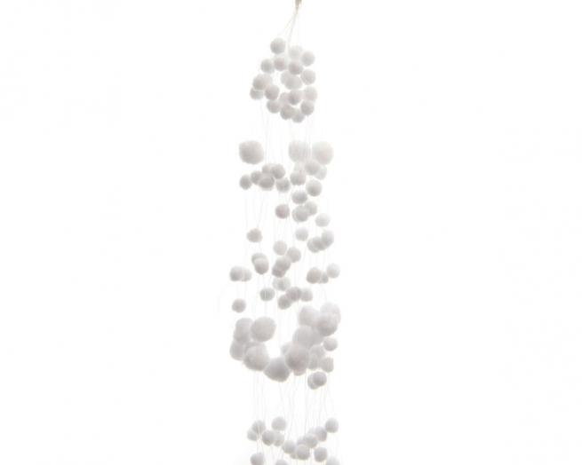 Ghirlanda con palline di  neve bianche, lunghezza 135 cm