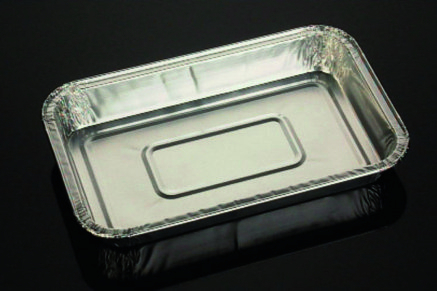 Vaschetta alluminio da 2 porzioni, base rettangolare, confezione da 100 pezzi