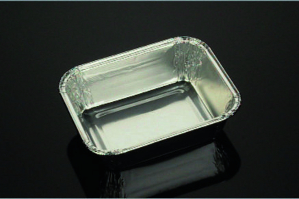 Vaschetta alluminio da 1/2 porzione, base rettangolare, 99x124x34mm, confezione da 100 pezzi